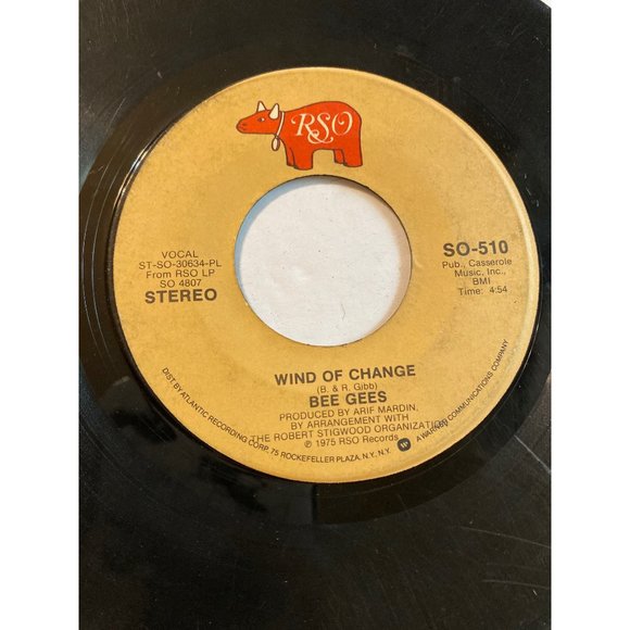 Vintage 7” vinyl record 45 RPM Bee Gees wind of change jive talkin' - Picture 4 of 5